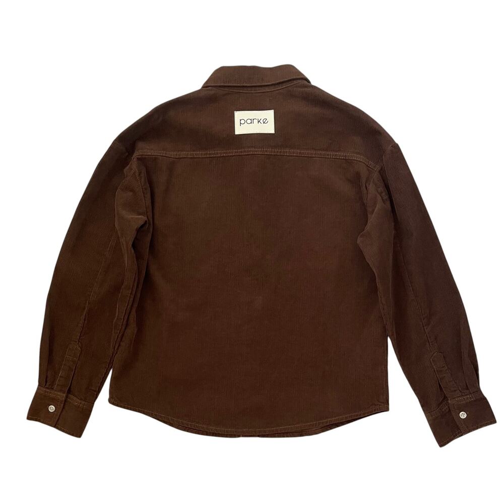 PARKE Chocolate Brown Corduroy Button Down Shirt - Shacket - Size S/M - Picture 3 of 6